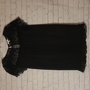 Joie Black Knee Length Crochet Trim Short Sleeve Party Summer Dress Size Small